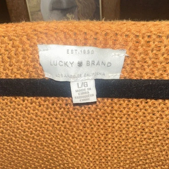 Lucky Brand Women's V-Neck Sweater in Mustard - Picture 4 of 5